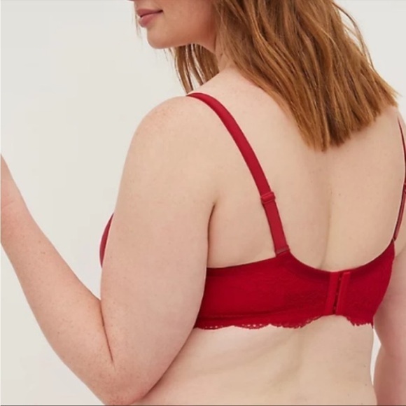 NWT Torrid Bra Lightly Lined T-Shirt In Lace Red 40DDD - Picture 5 of 9